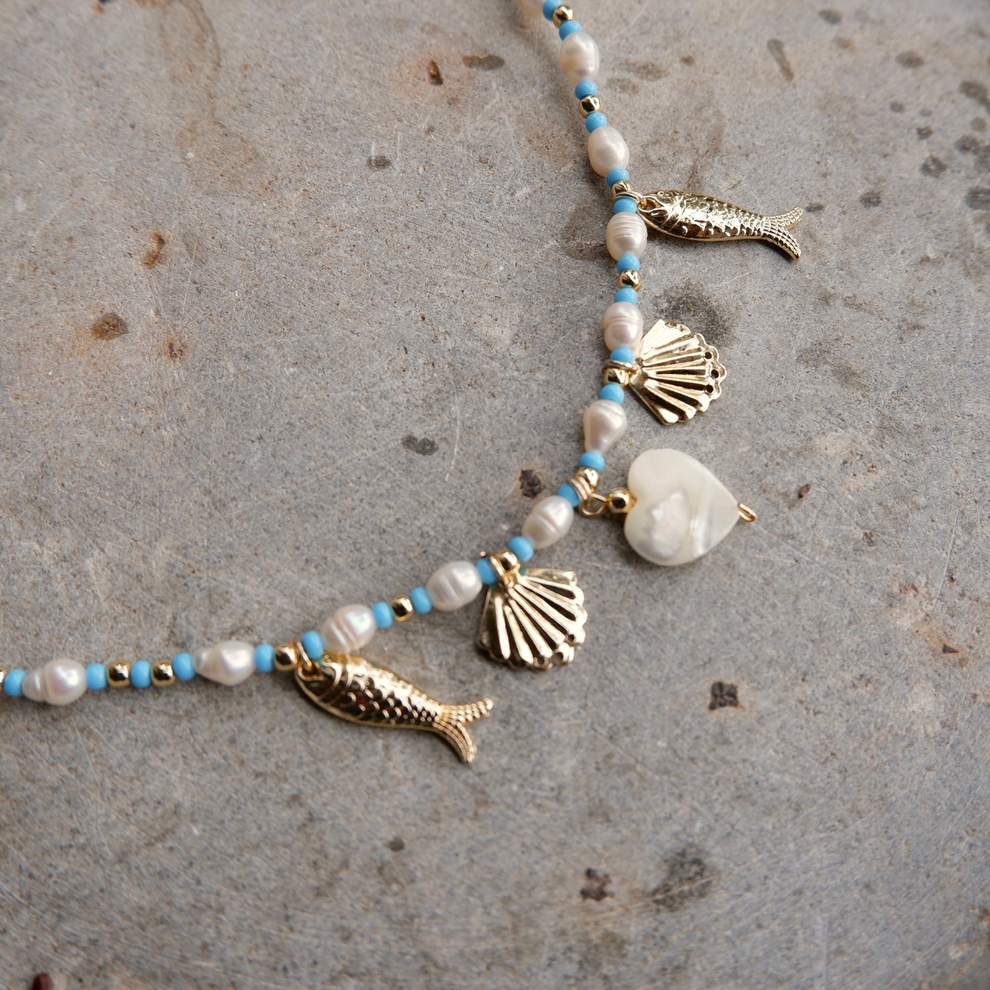 Freshwater Pearls Charm Necklace