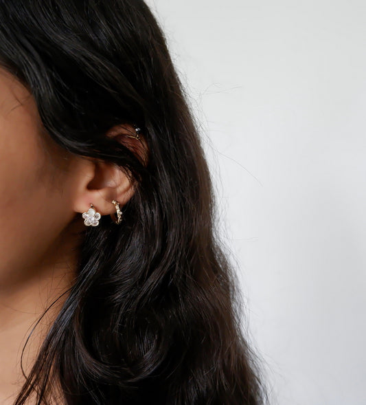 Dewdrop & Daisies- Diamond Earring Stack