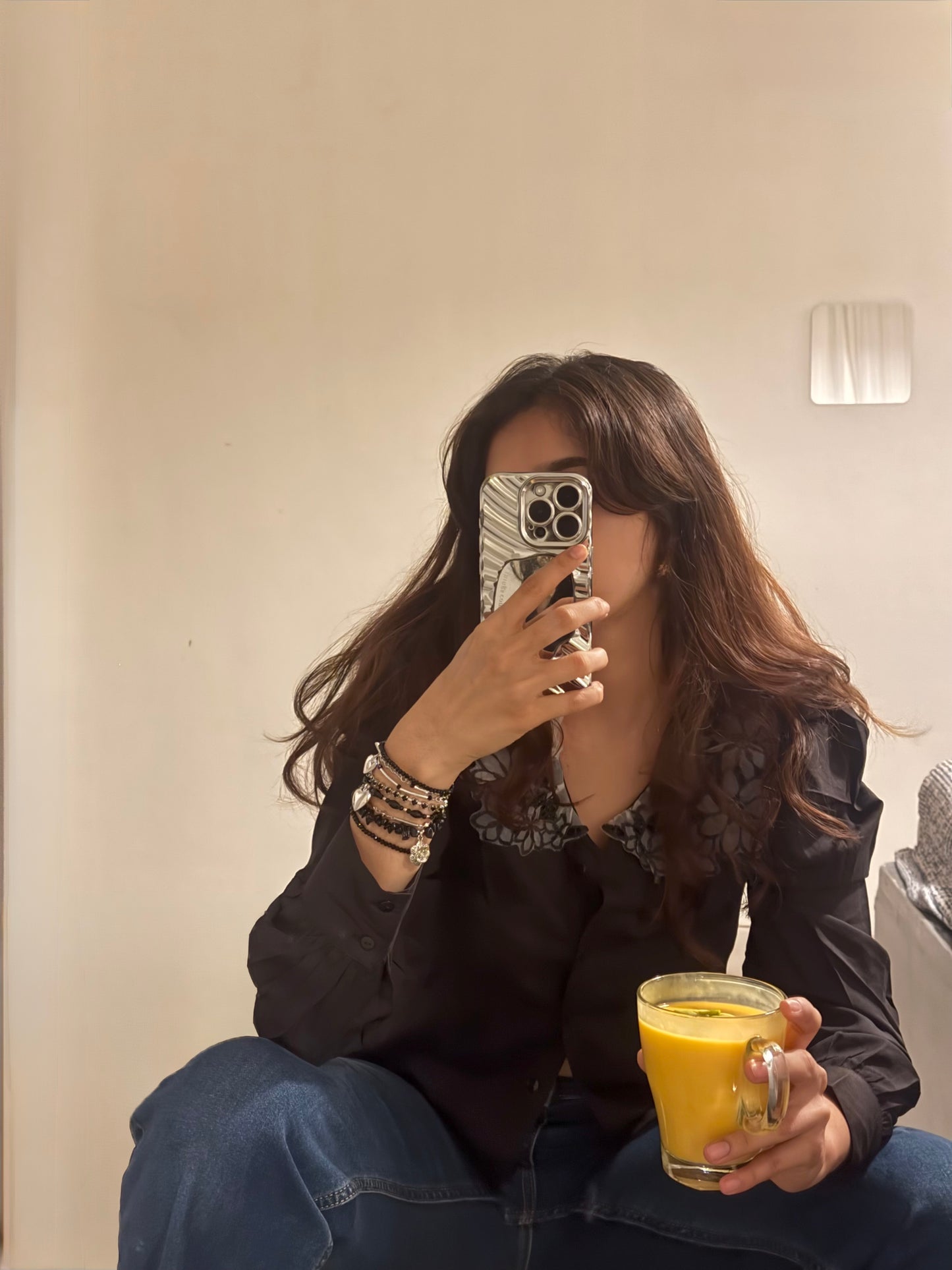 Global Wrap Bracelet- Black with Swarovski crystals