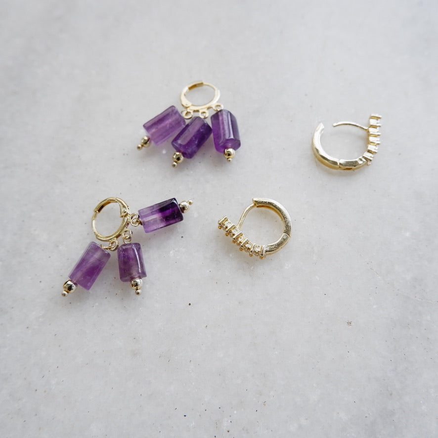Amethyst Harmony Duo - Ear stack