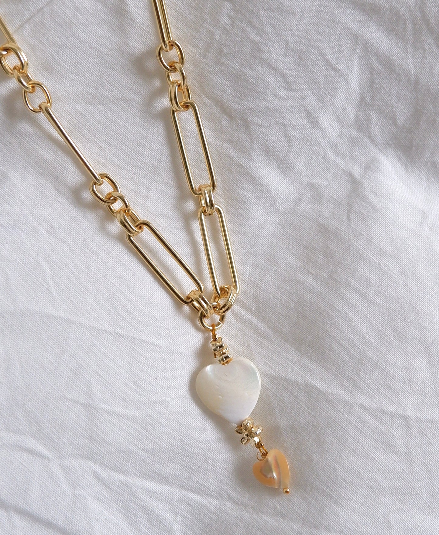 Double Heart Link Necklace