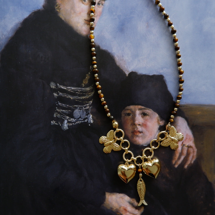 Tiger Eye Charm Necklace