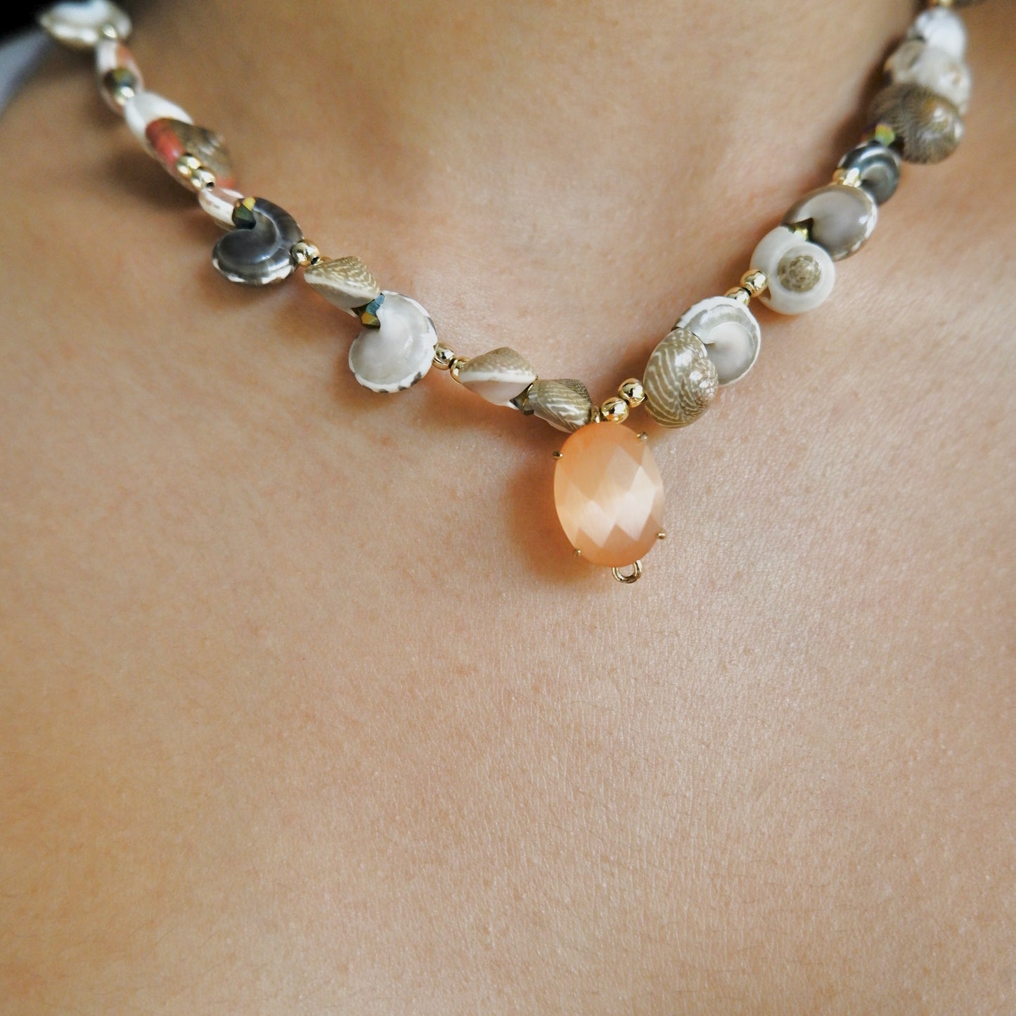 Shelly Orange Quartz Necklace