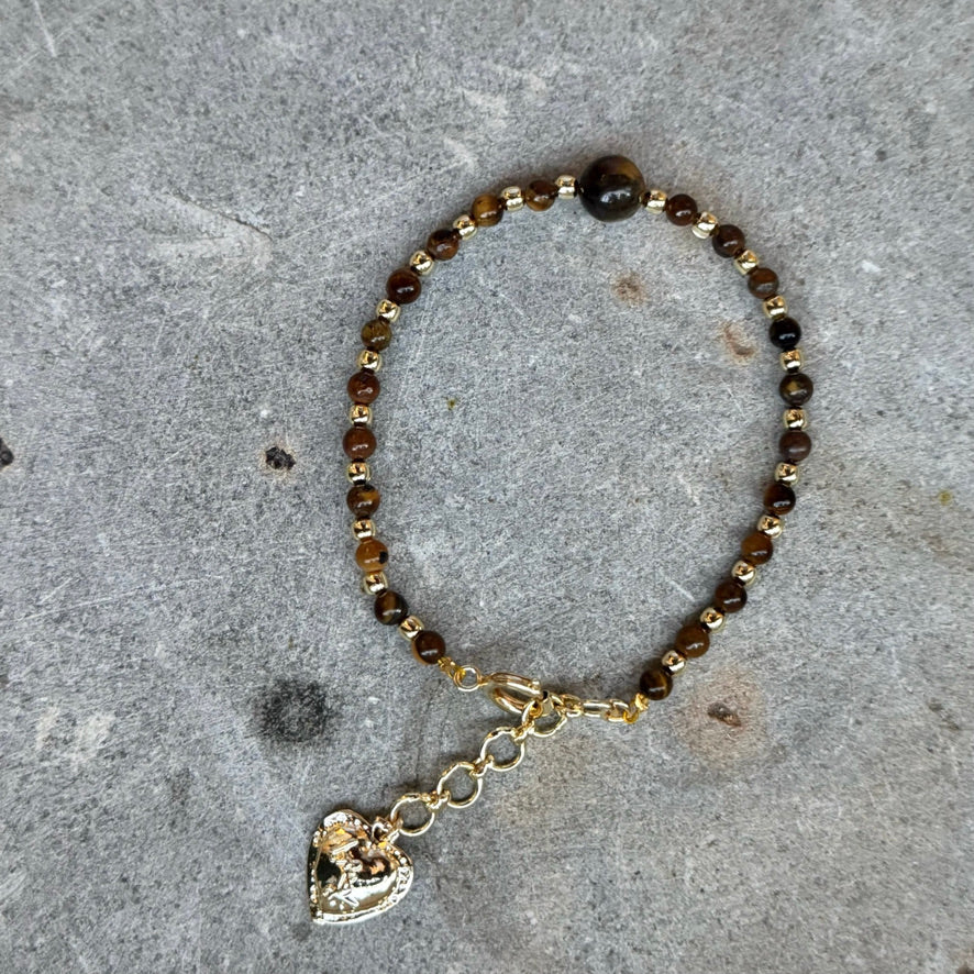 Golden Tiger's Eye Charm Bracelet