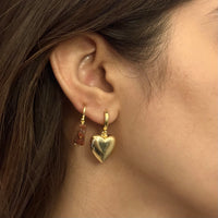 Golden Heartlock Hoops- Set of 2