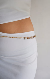 GWB Brown - Shells & Swarovski Chain Bracelet Stack