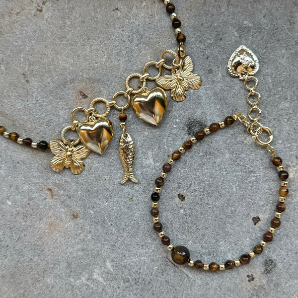 Golden Tiger's Eye Charm Bracelet