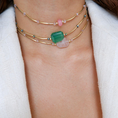 Candy choker - Pink Jade