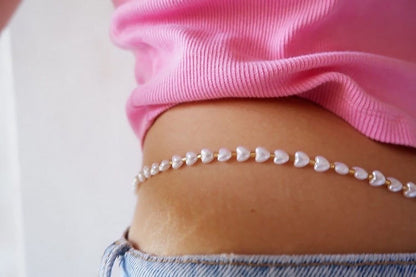 Pearl Hearts waist chain