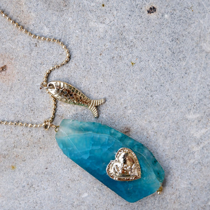 Ocean Heart Talisman Necklace