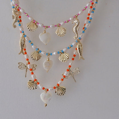 Freshwater Pearls Charm Necklace