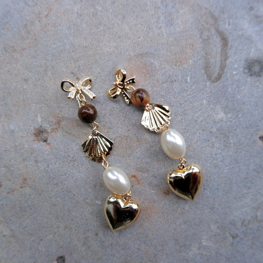 Golden Seashell Drop Earring