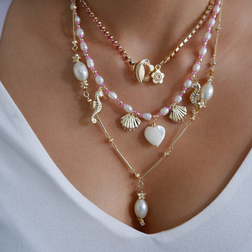 Freshwater Pearls Charm Necklace