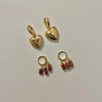 Golden Heartlock Hoops- Set of 2
