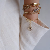 GWB Brown - Shells & Swarovski Chain Bracelet Stack
