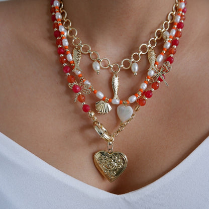 Freshwater Pearls Charm Necklace