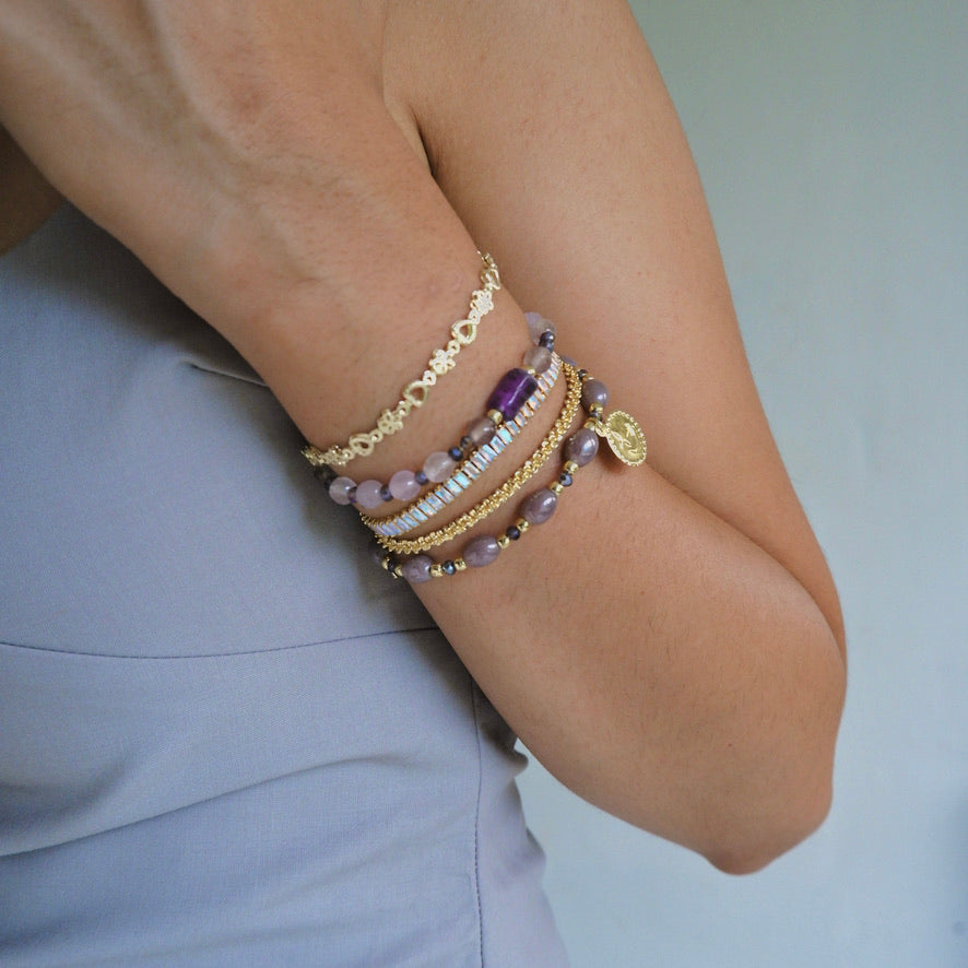 Global Wrap Bracelet- Amethyst