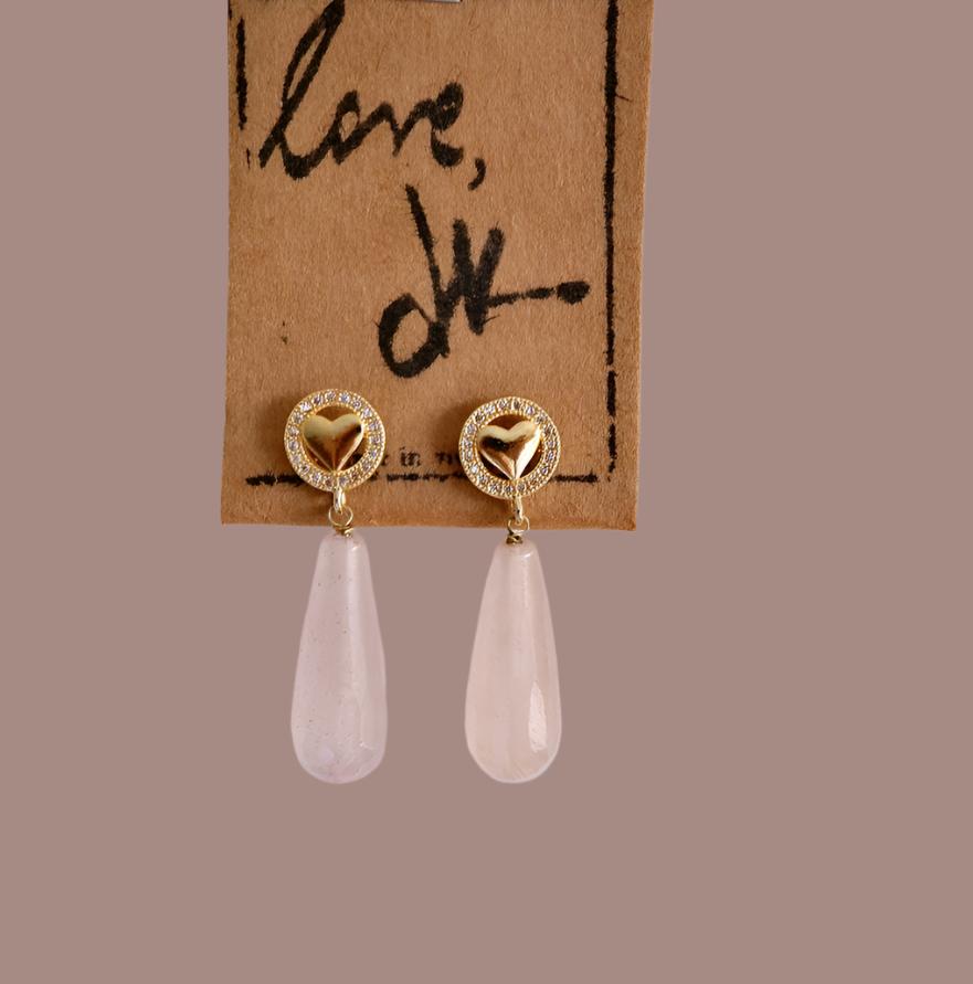 Rose Quartz Candy - Earring