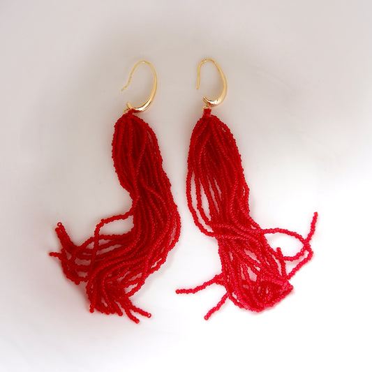 Red Chandelier Earrings