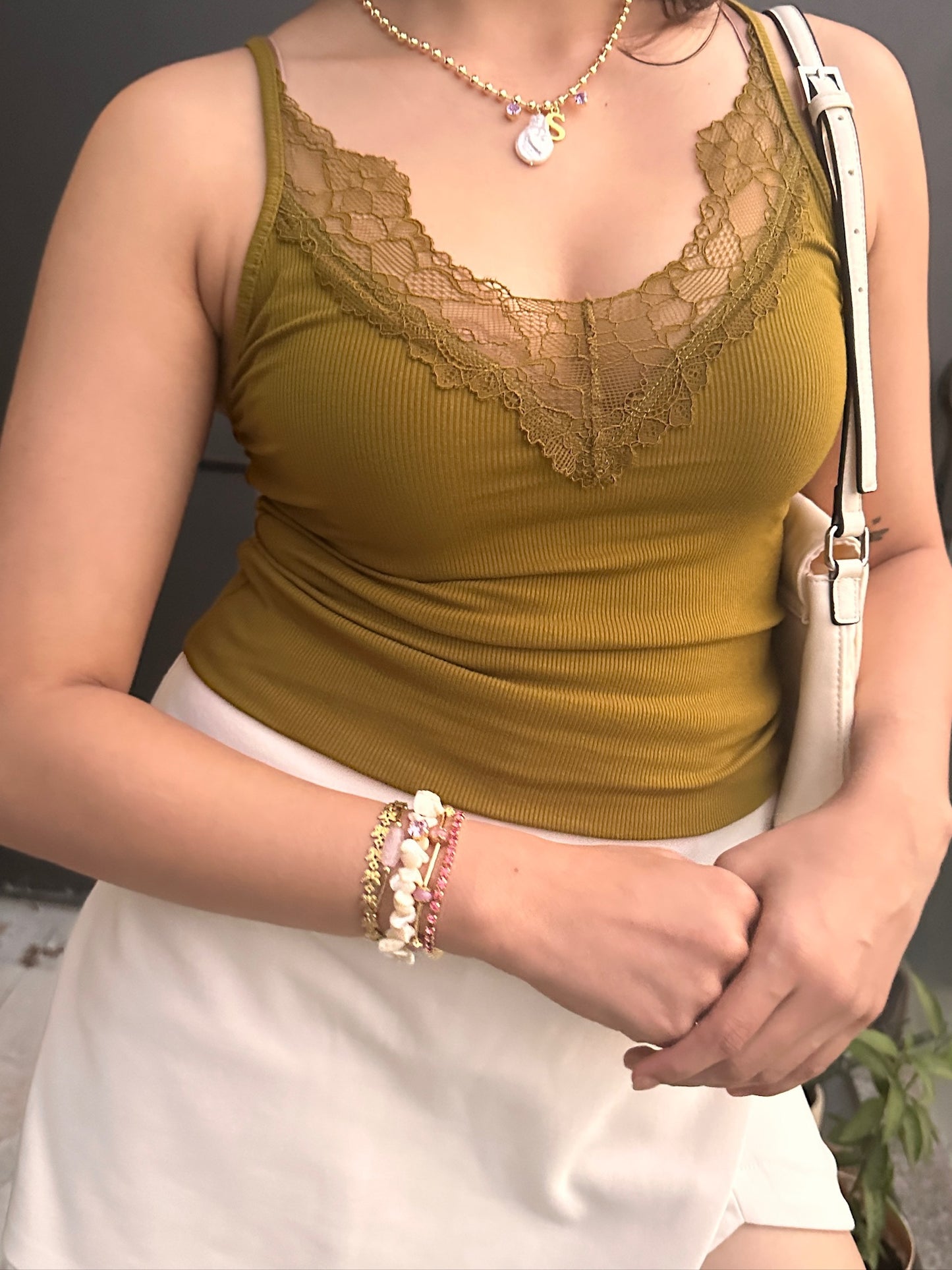 GWB Rosé - Rose Quartz & Swarovski Chain Bracelet Stack