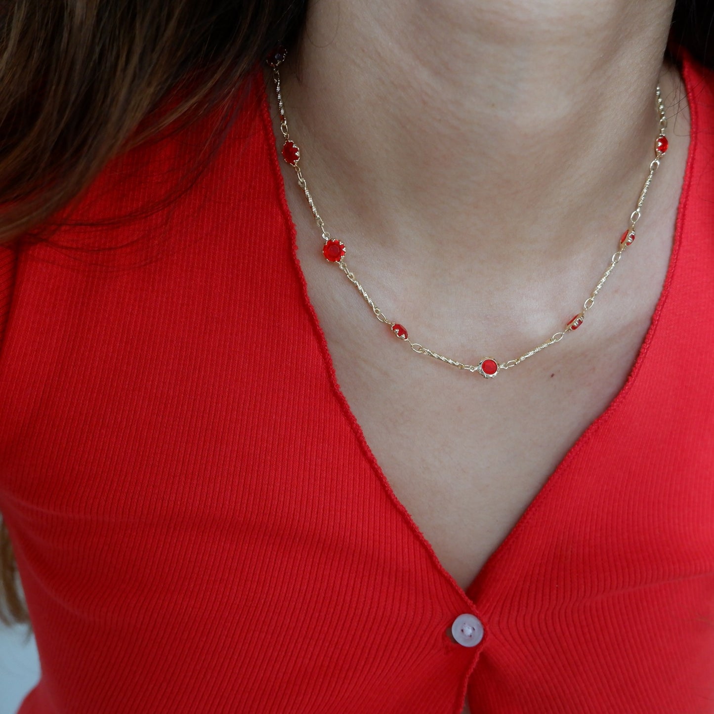 Red Velvet Necklace