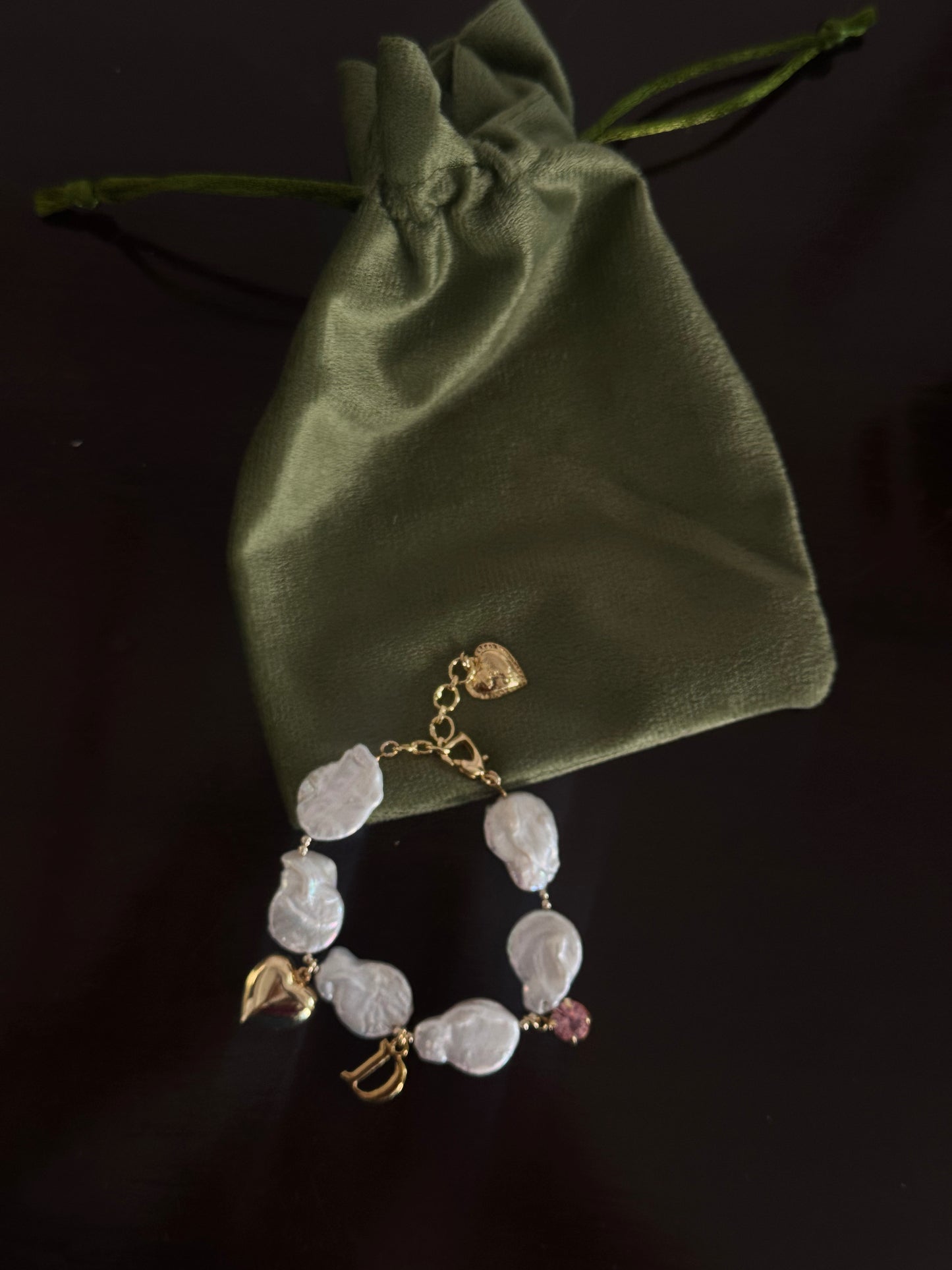 Personalised Pearl Initial Charm Bracelet