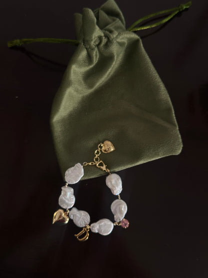 Personalised Pearl Initial Charm Bracelet