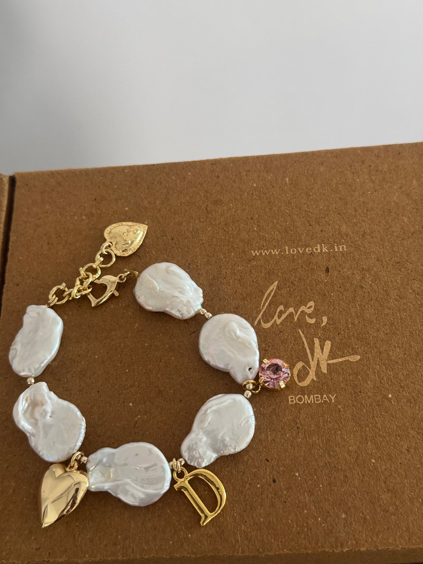 Personalised Pearl Initial Charm Bracelet