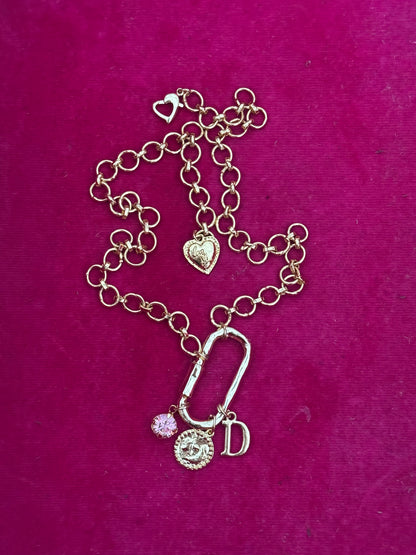 Initial Coin Charm Necklace