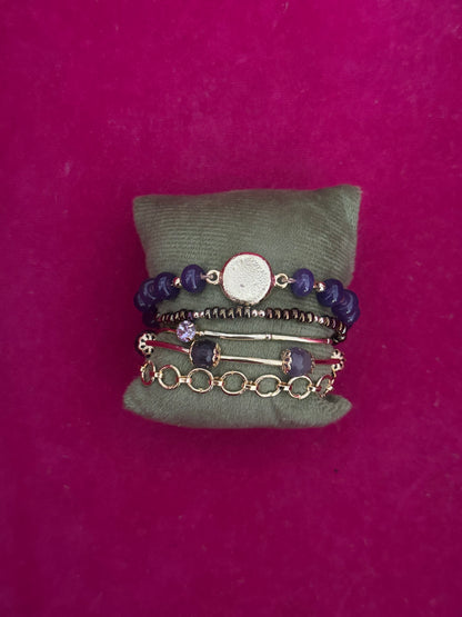 GWB Purple - Jades & Amethyst Bracelet Stack