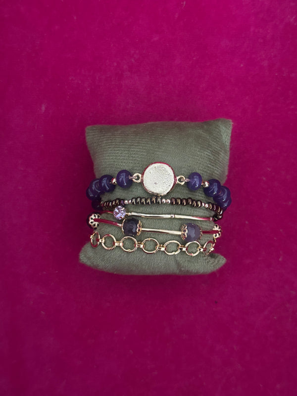 GWB Purple - Jades & Amethyst Bracelet Stack
