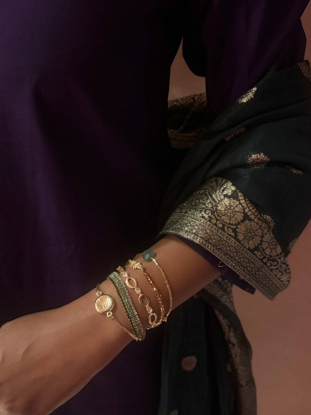 Emerald Global Wrap Bracelet