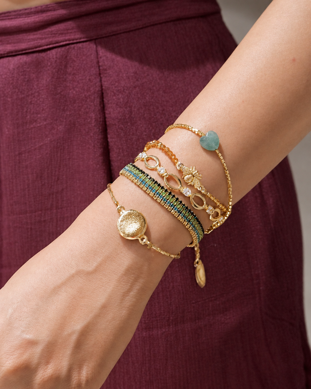 Emerald Global Wrap Bracelet