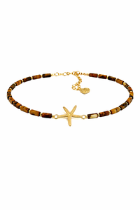 Caramel Star Choker- Tiger eye