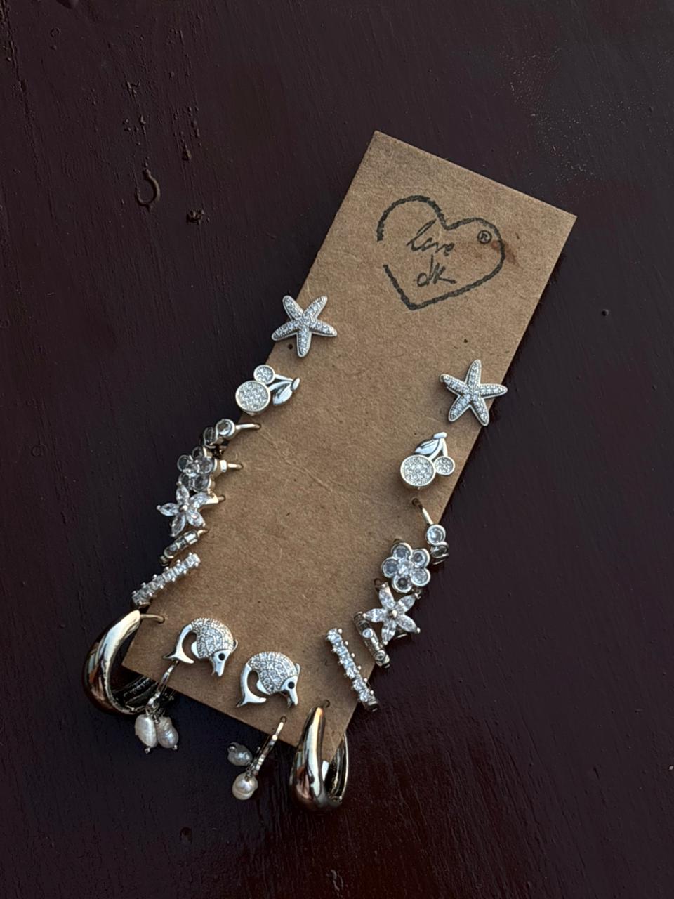The Silver Charm Bar – Set of 20 Earrings
