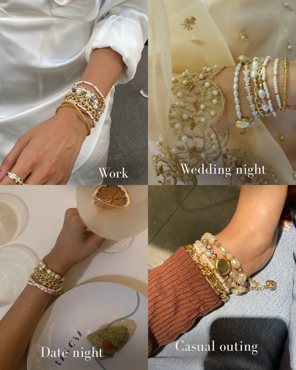 GWB - Beige Bracelet stack